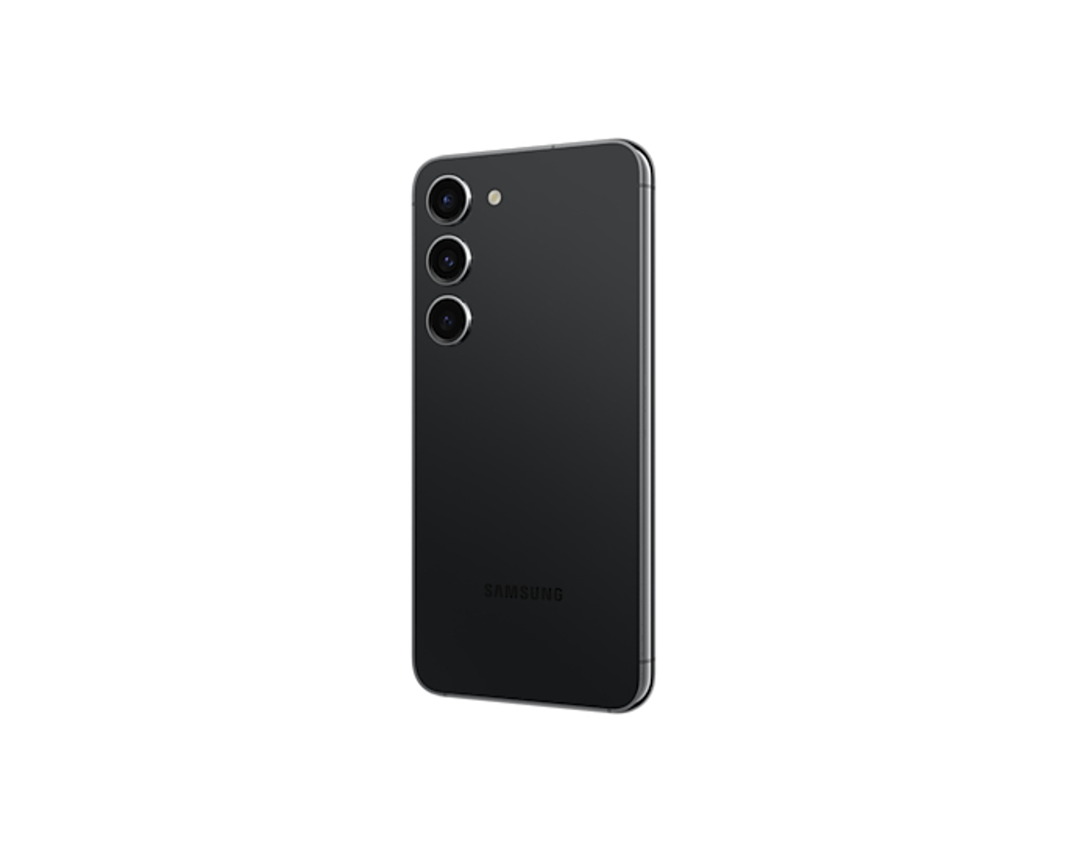 Czarny smartfon pokazujący tył z trzema aparatami.