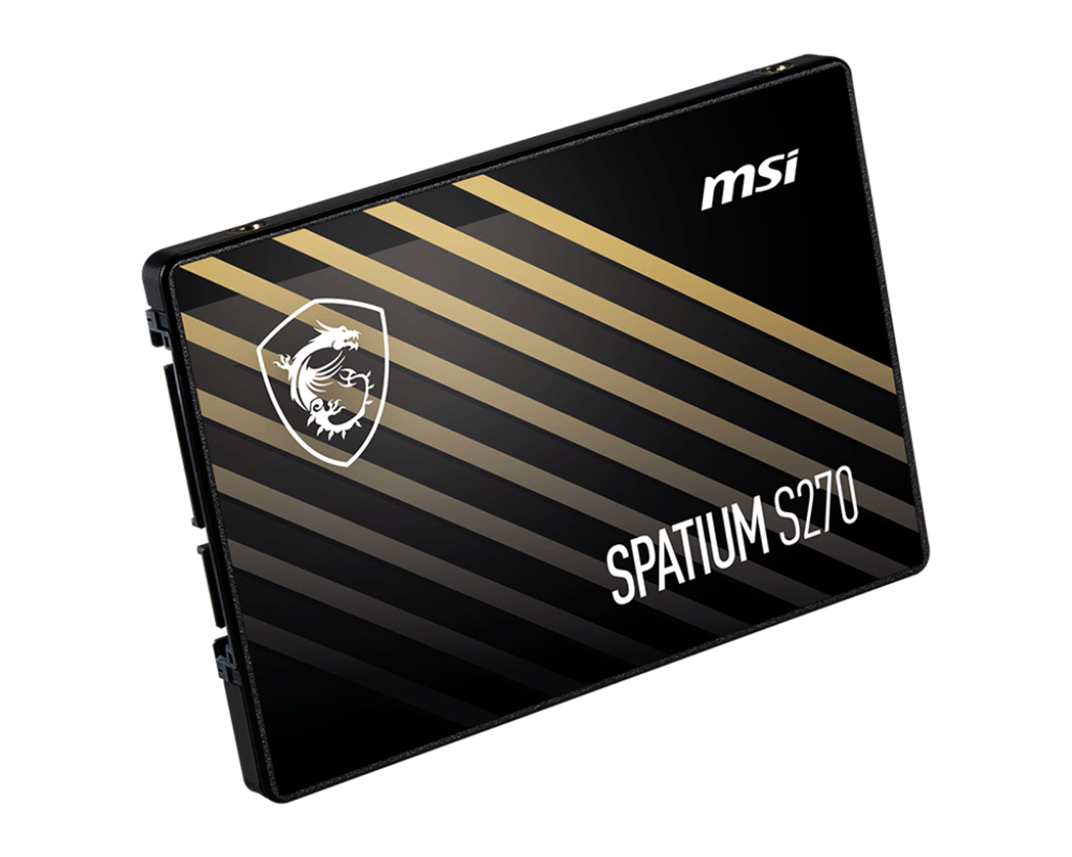 Czarny i złoty dysk SSD MSI Spatium S270.