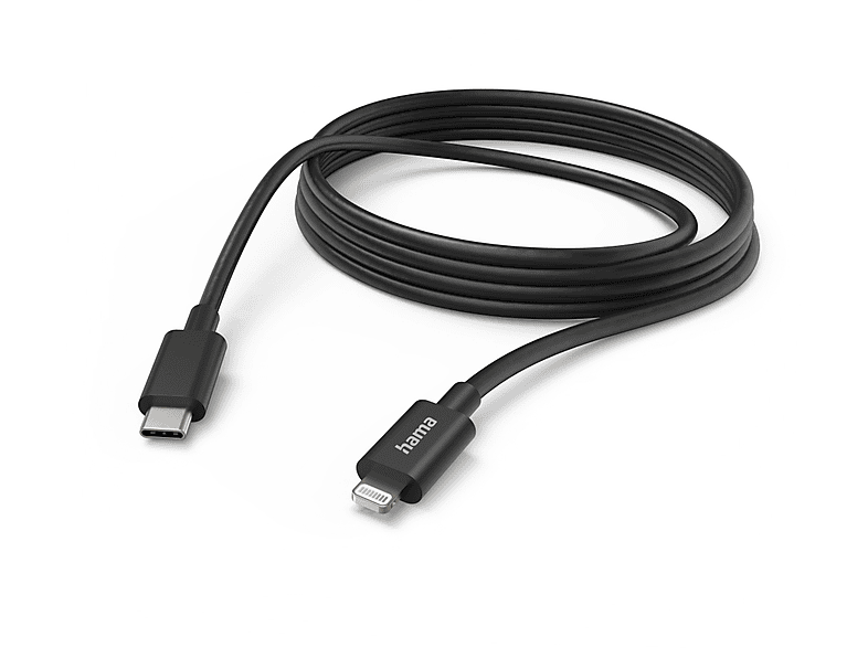 00201599, m, 3,0 USB-C-Lightning-Kabel, Schwarz HAMA