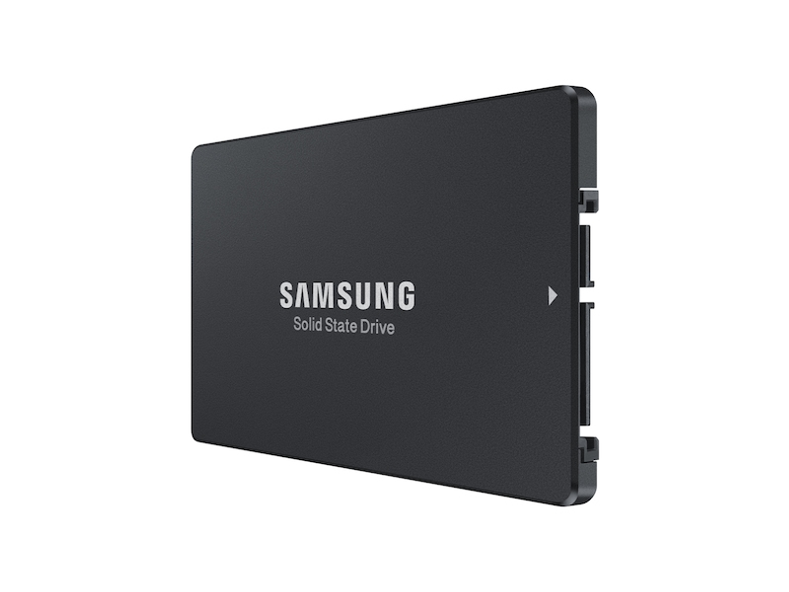 Czarny dysk SSD firmy Samsung, z logo SAMSUNG i napisem "Solid State Drive".