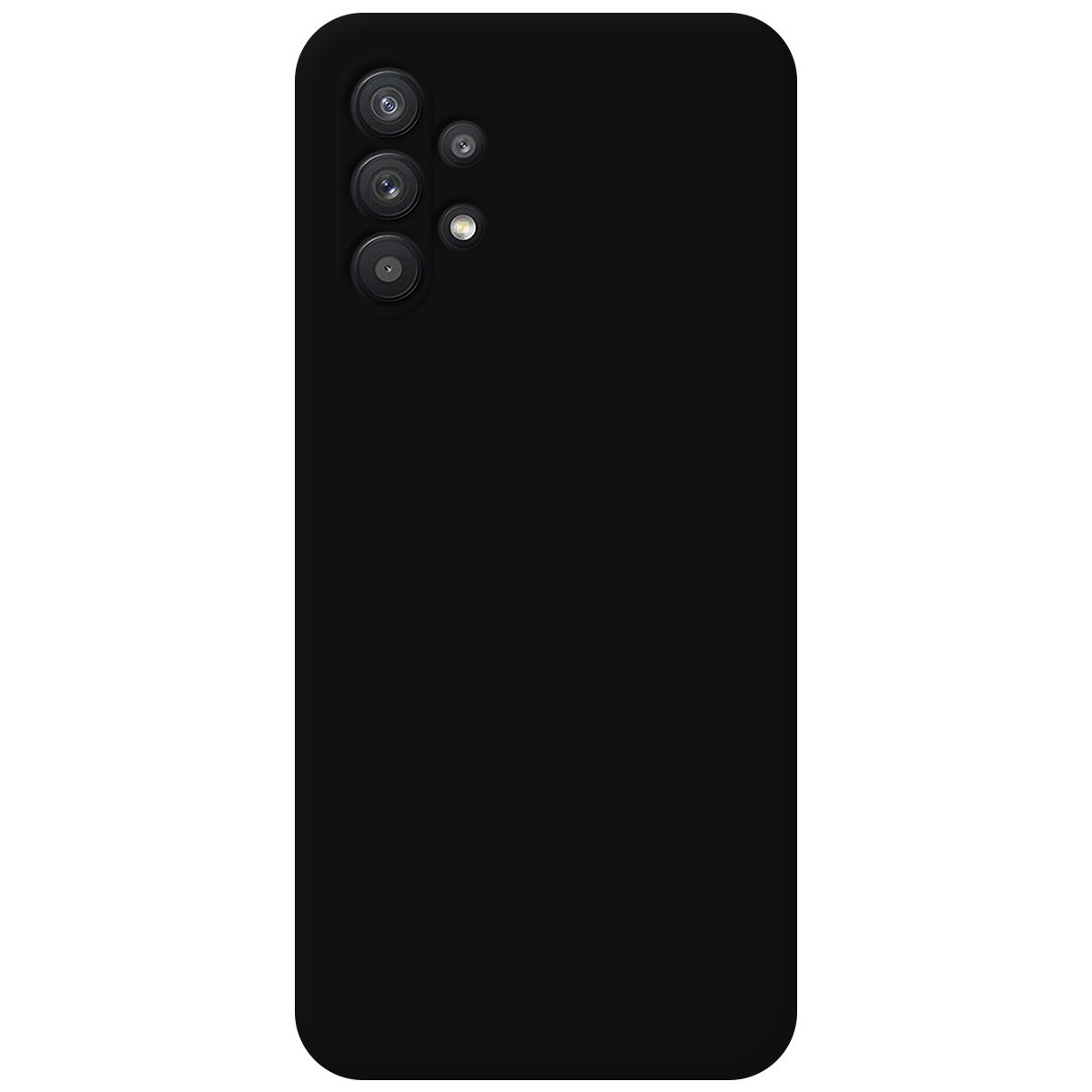 Custodia nera per telefono con tre obiettivi della fotocamera.