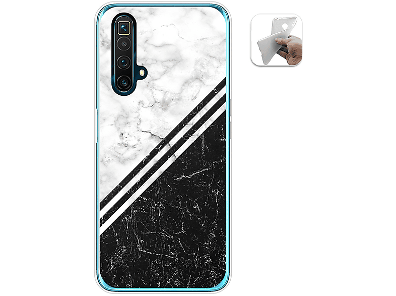Coque Silicone Gel Motif Cuir Housse Etui Avec Support Bague Anneau Aimante Magnetique S02 Pour Realme X50 5g Noir 94416