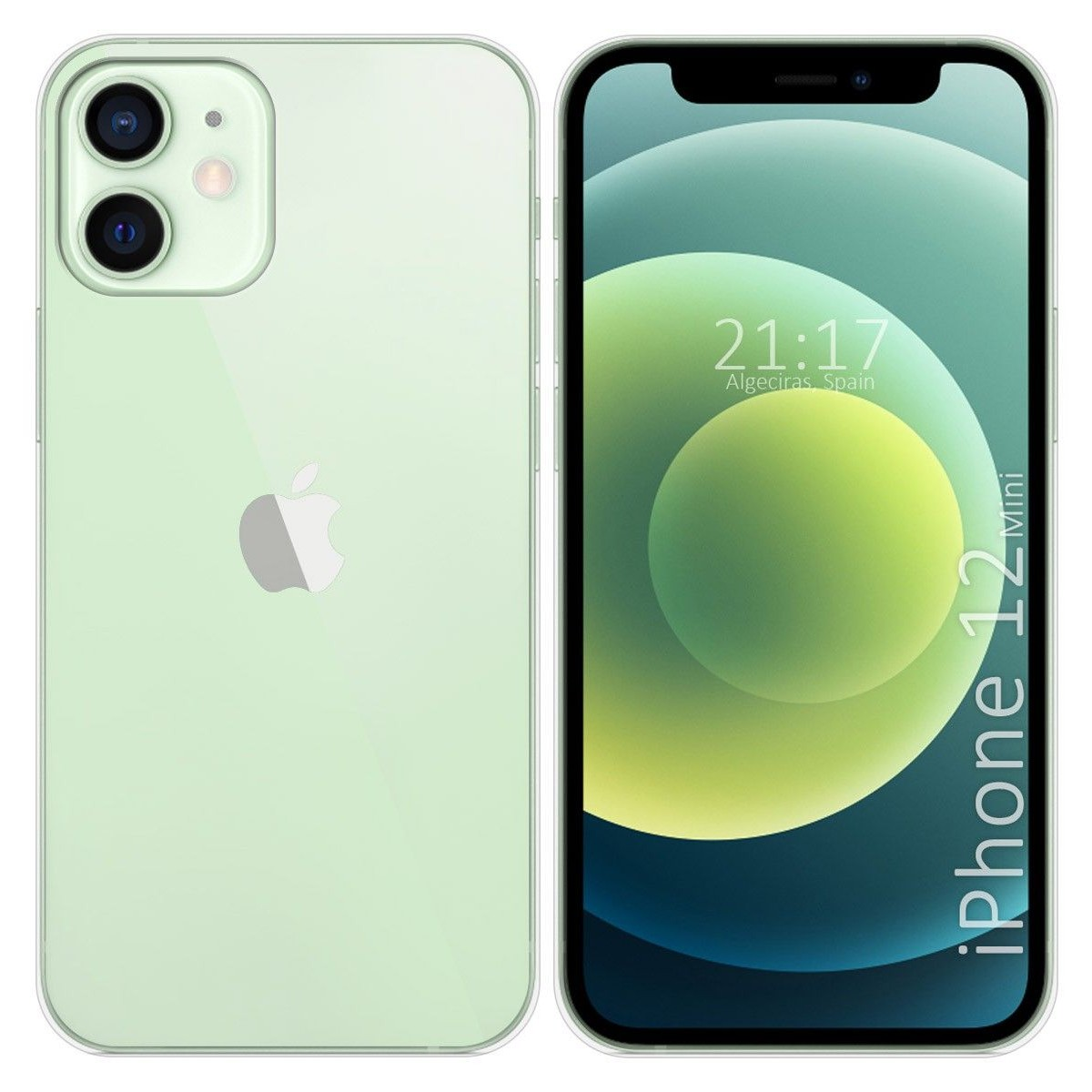iPhone 12 Mini. Il telefono mostra l'ora e un sito web.