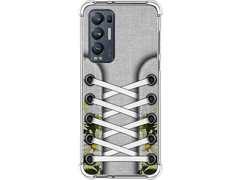 Cover Ciondolo Trasparente per Oppo Find X3 Neo 5G Con Cordino Rosa