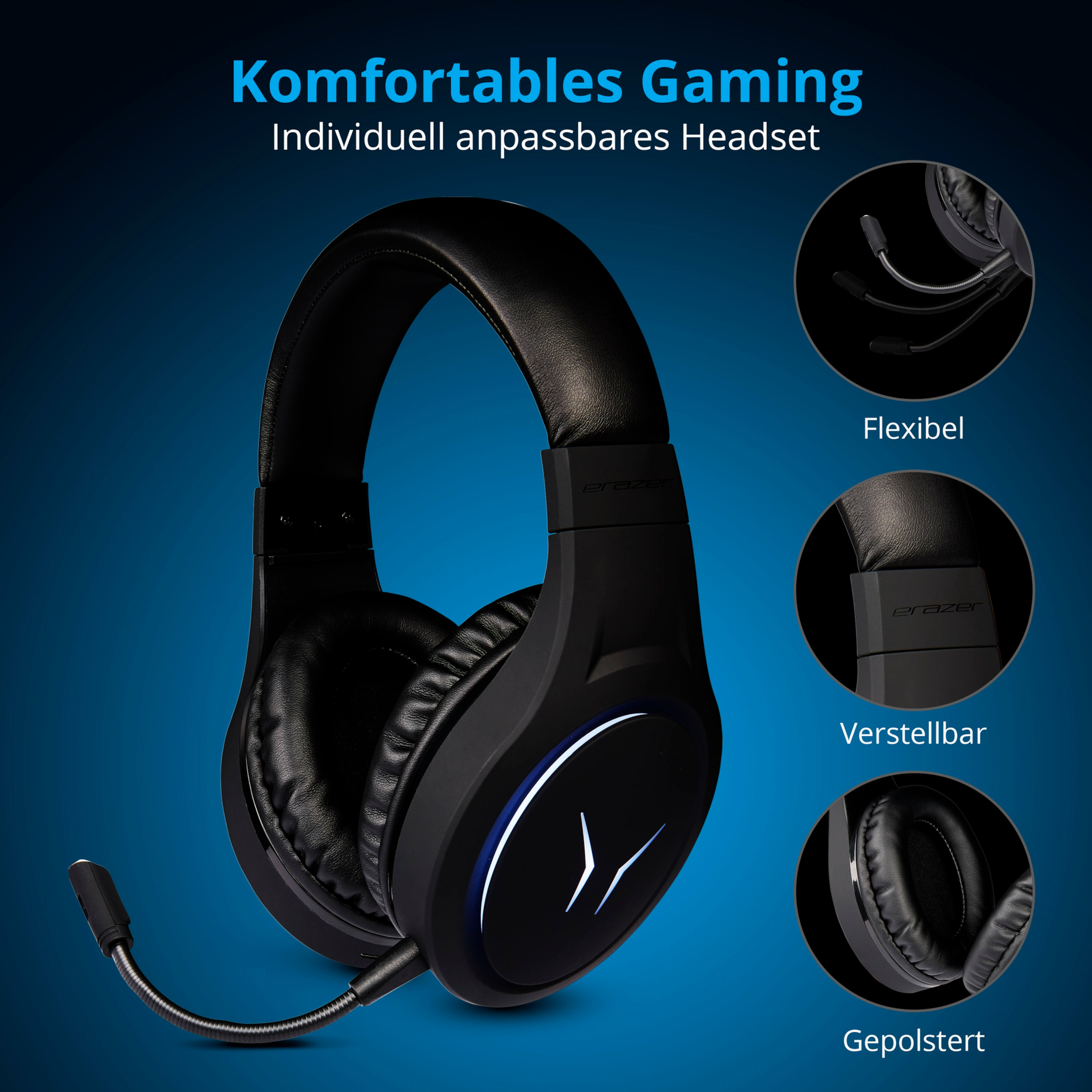 Mage Gaming Headset schwarz Over-ear ERAZER MEDION X10,