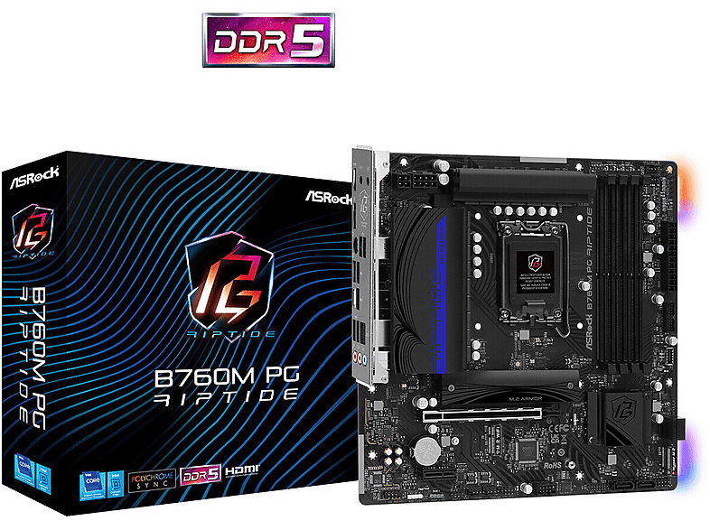 ASROCK B760M PG Riptide Mainboard Schwarz