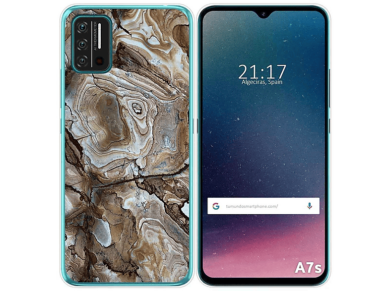 Housse Portefeuille En Simili-cuir Brun Pour UMIDIGI A7s - Avec Emplacements Cartes, Neuf