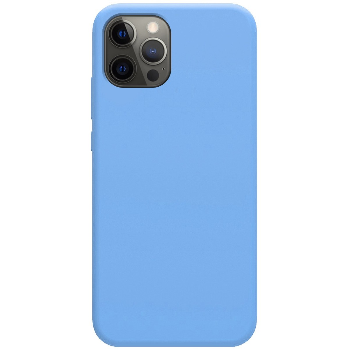 Custodia per telefono blu. Lo schermo del telefono è vuoto.
