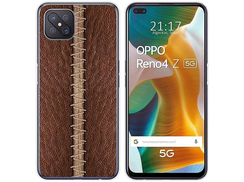 MOJIA Custodia Flip Portafoglio Per Oppo Reno 4Z 5G - PU Marrone Con Supporto E Slot Per Schede