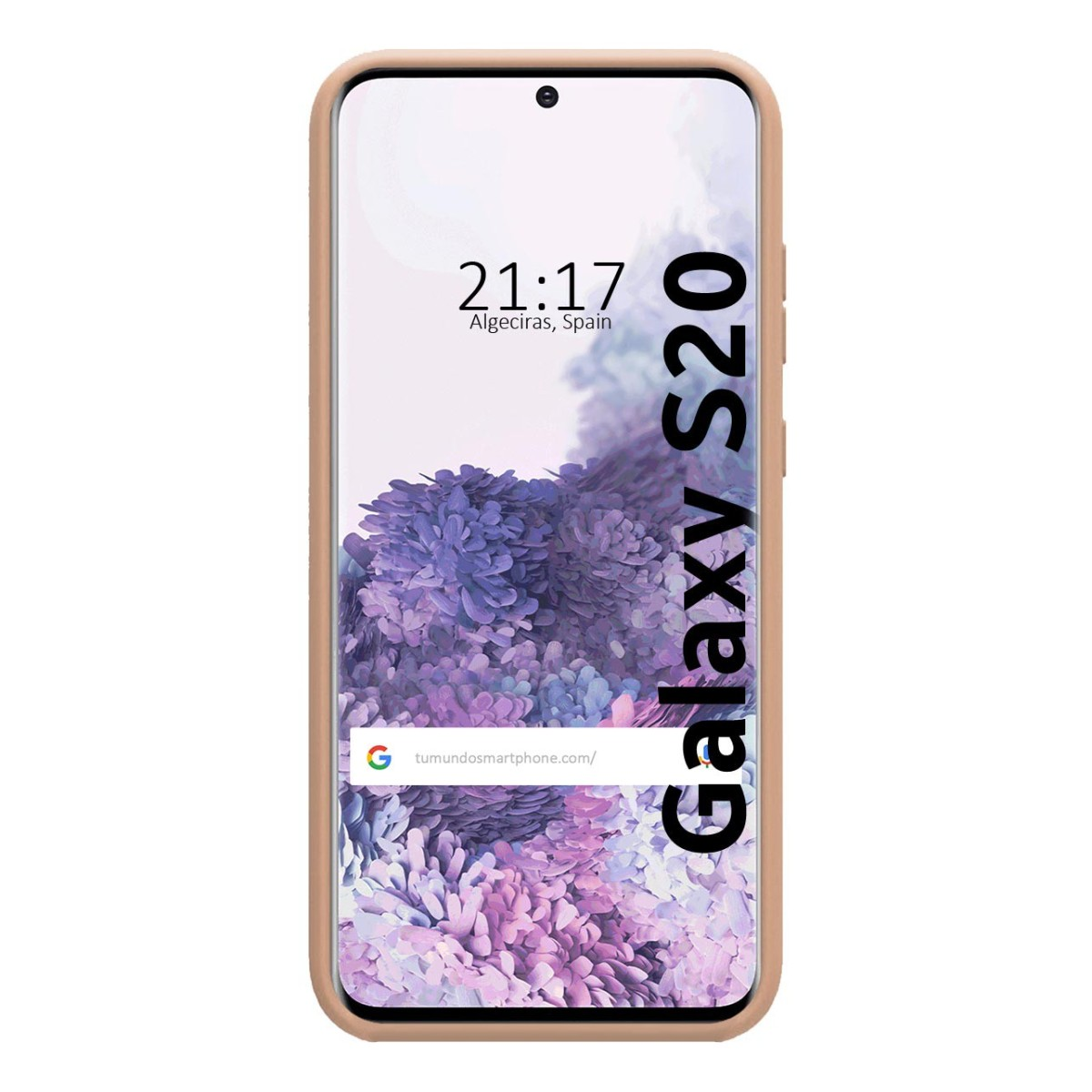 Custodia con S20 sullo schermo, fiori di lavanda.