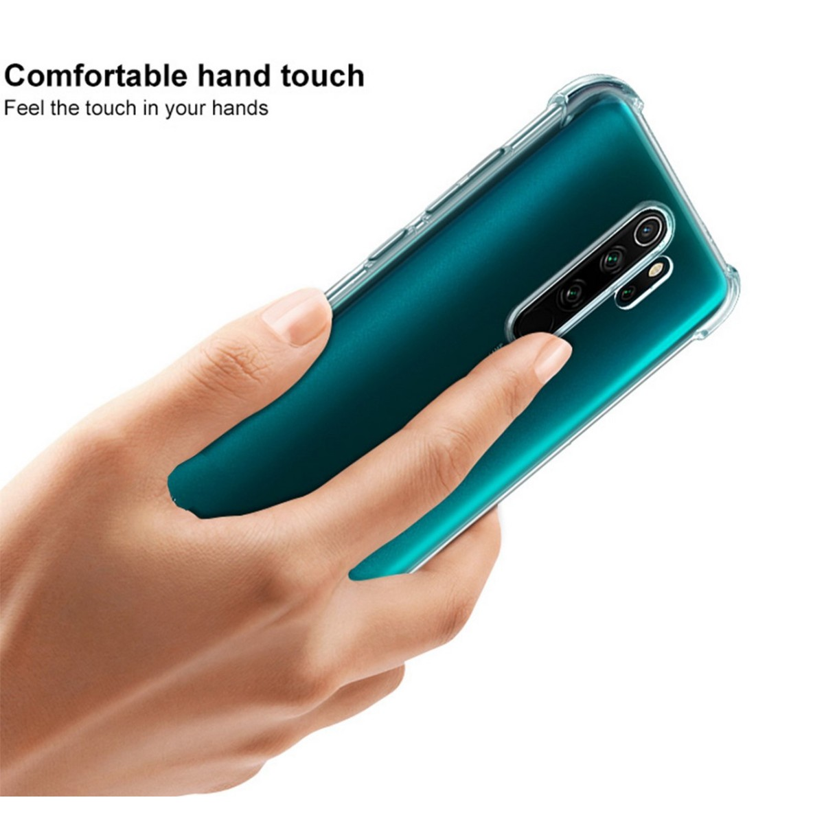 Una mano che tiene una custodia per telefono verde.