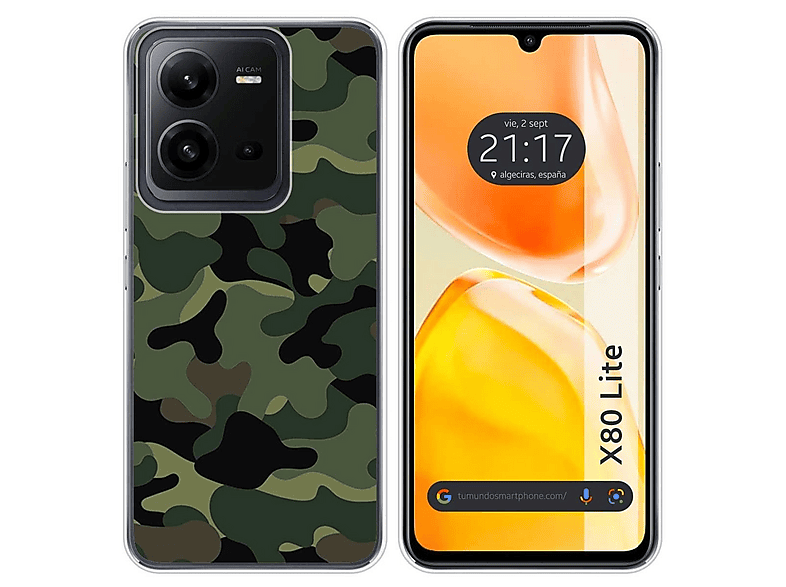 SEAHAI Cover Vivo X80 Lite / V25 5G - Custodia In Vetro Marmorizzato Con Effetto Cielo Stellato Nero - Ultrasottile E Antiurto