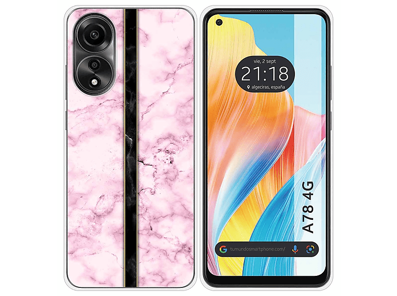 Funda móvil - TUMUNDOSMARTPHONE Oppo A78 5G, Compatible con Oppo Oppo A78 5G,  Rosa