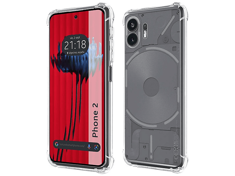 Tumundosmartphone Custodia In Silicone Trasparente Antiurto Per Nothing Phone 1 - Gel TPU Con Angoli Rinforzati, Protettiva E Morbida