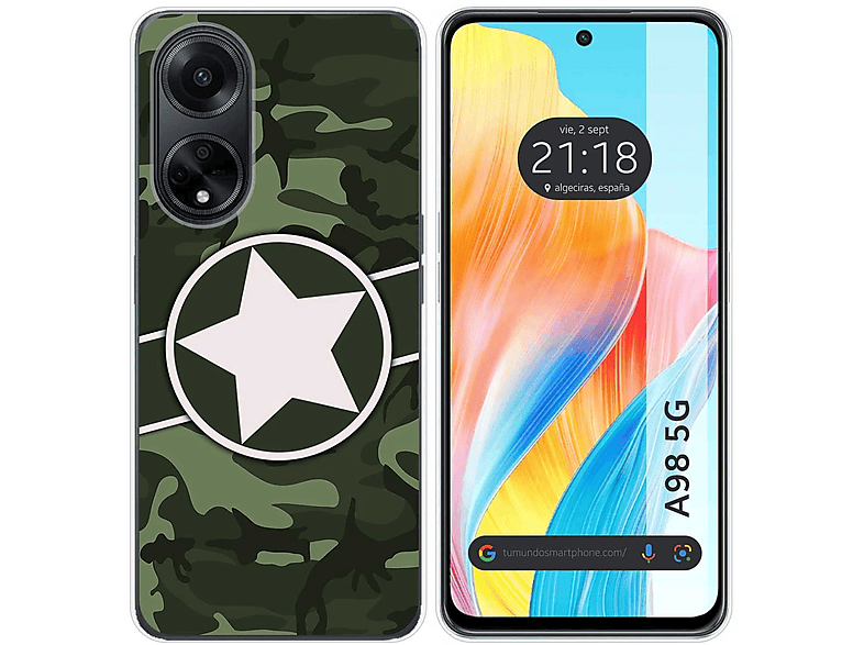TEYYOS Farfalla Custodia Folio per Oppo A98 5G, Cover in PU/TPU Pelle
