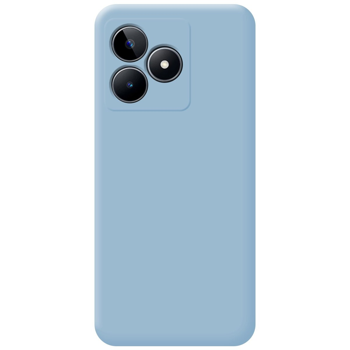 Una custodia per telefono azzurra, tinta unita, senza alcun design.