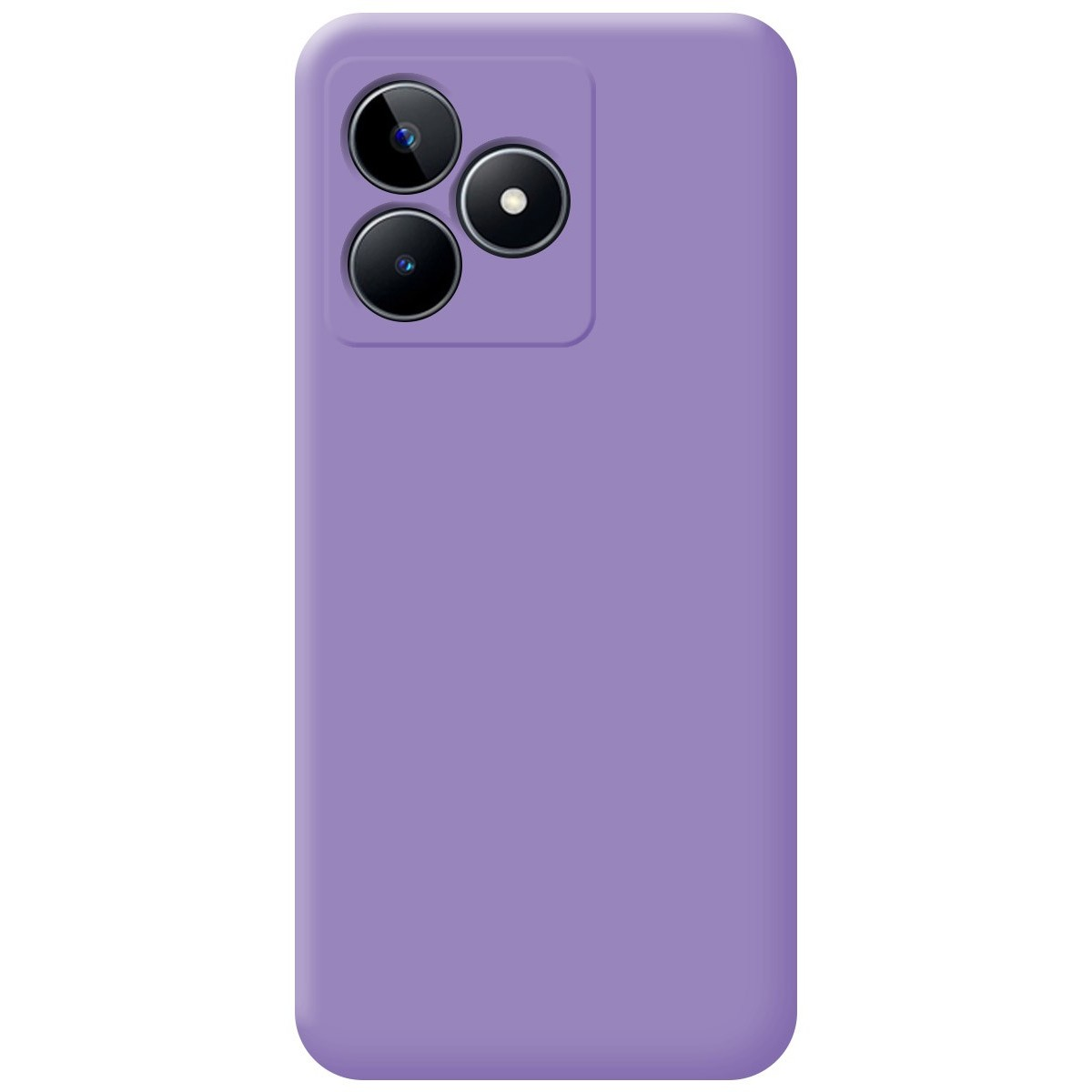 Una custodia per telefono viola tinta unita. Lo schermo non mostra nulla, solo uno sfondo nero.