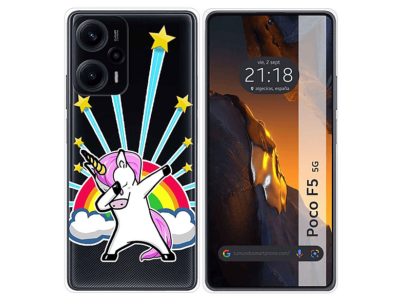 Custodia 4 In 1 Per Xiaomi POCO F5 5G: Cover Morbida TPU Trasparente + 3 Pellicole Vetro Temperato