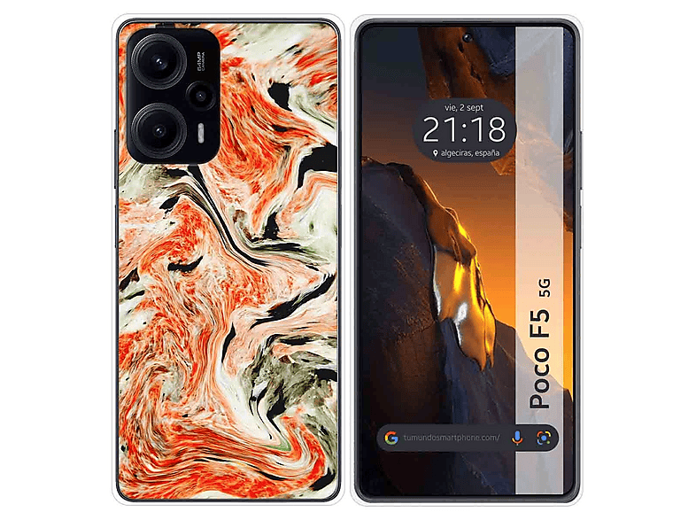 HAOYE Cover per Xiaomi POCO F5 5G, Stile di Pittura a Colori Freschi Silicone Morbido Trasparente TPU Bumper Ultra Sottile Antiurto Custodia Case, fiore del sole