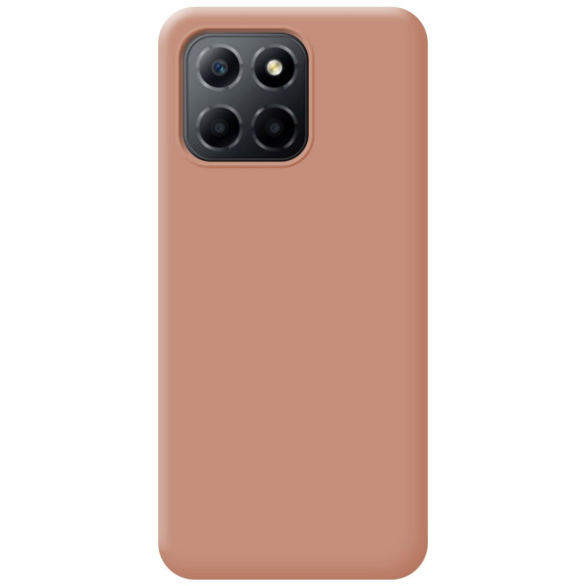 Custodia per telefono, marrone pieno con un modulo fotocamera in alto a sinistra.