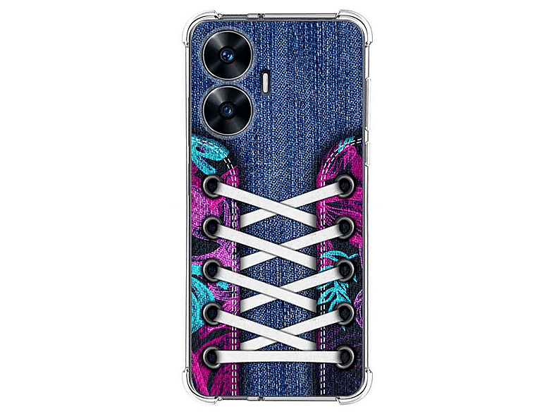 Funda Para Realme C55, PU Flip Libro Cuero Cáscara Funda Con