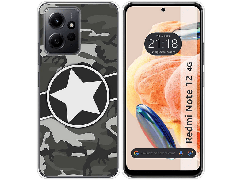 TBOC Funda Rígida De Silicona Líquida Para Xiaomi Redmi Note 12 4G – Roja, Tacto Suave, Forro De Microfibra Y Protección De Cámara