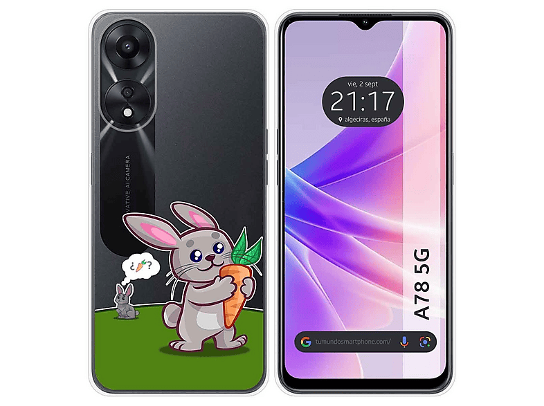 Funda Colgante Transparente para Oppo Reno 8 Lite 5G con Cordon Rosa