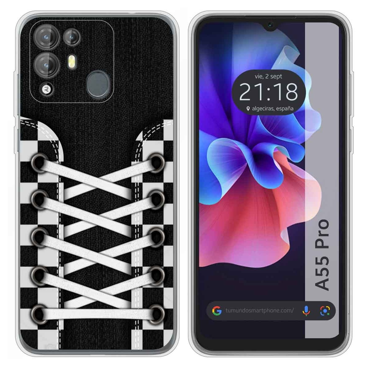 Samsung Custodia Silicone con Laccetto Blu Galaxy A55 5G - Cover telefono