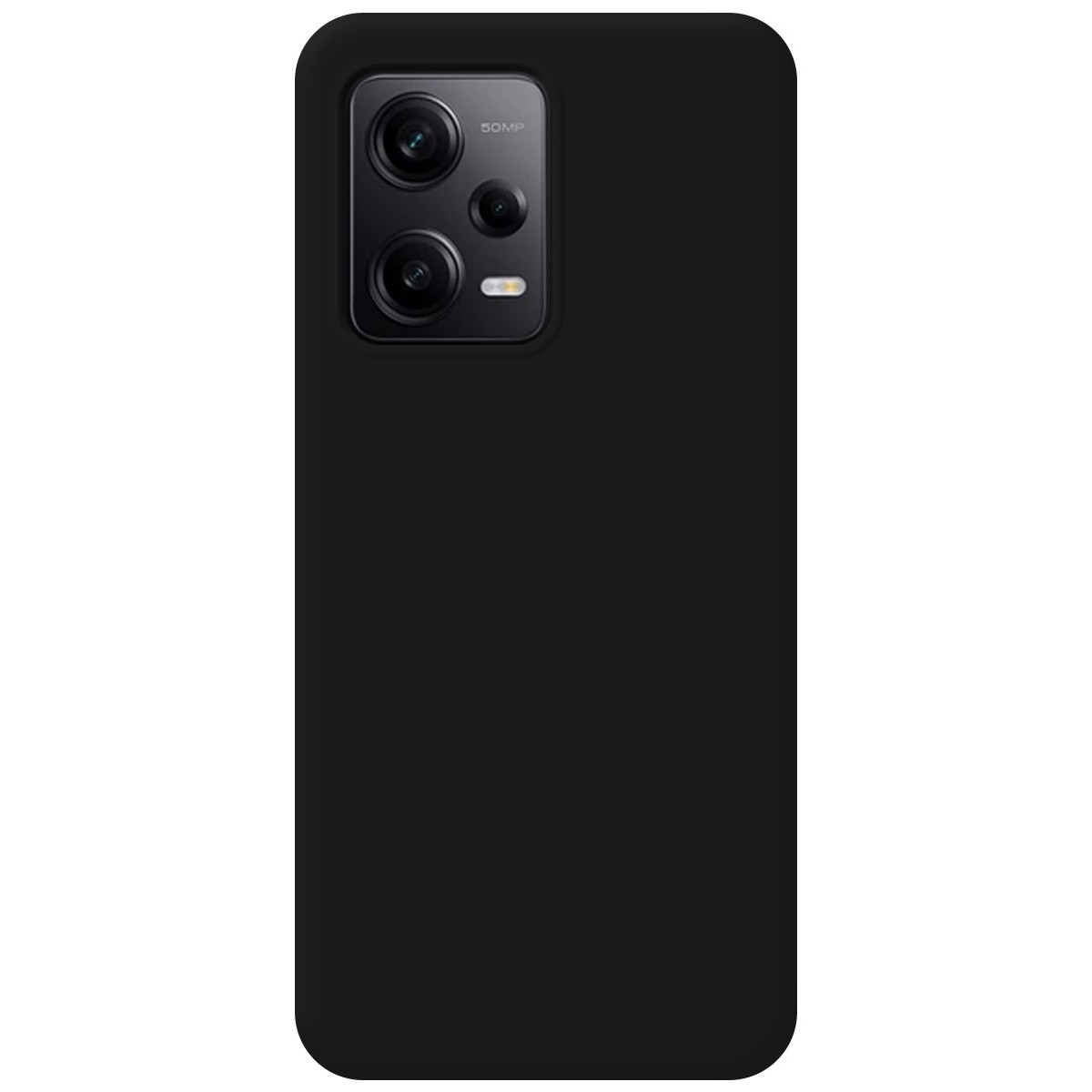 Custodia nera per telefono con modulo fotocamera.