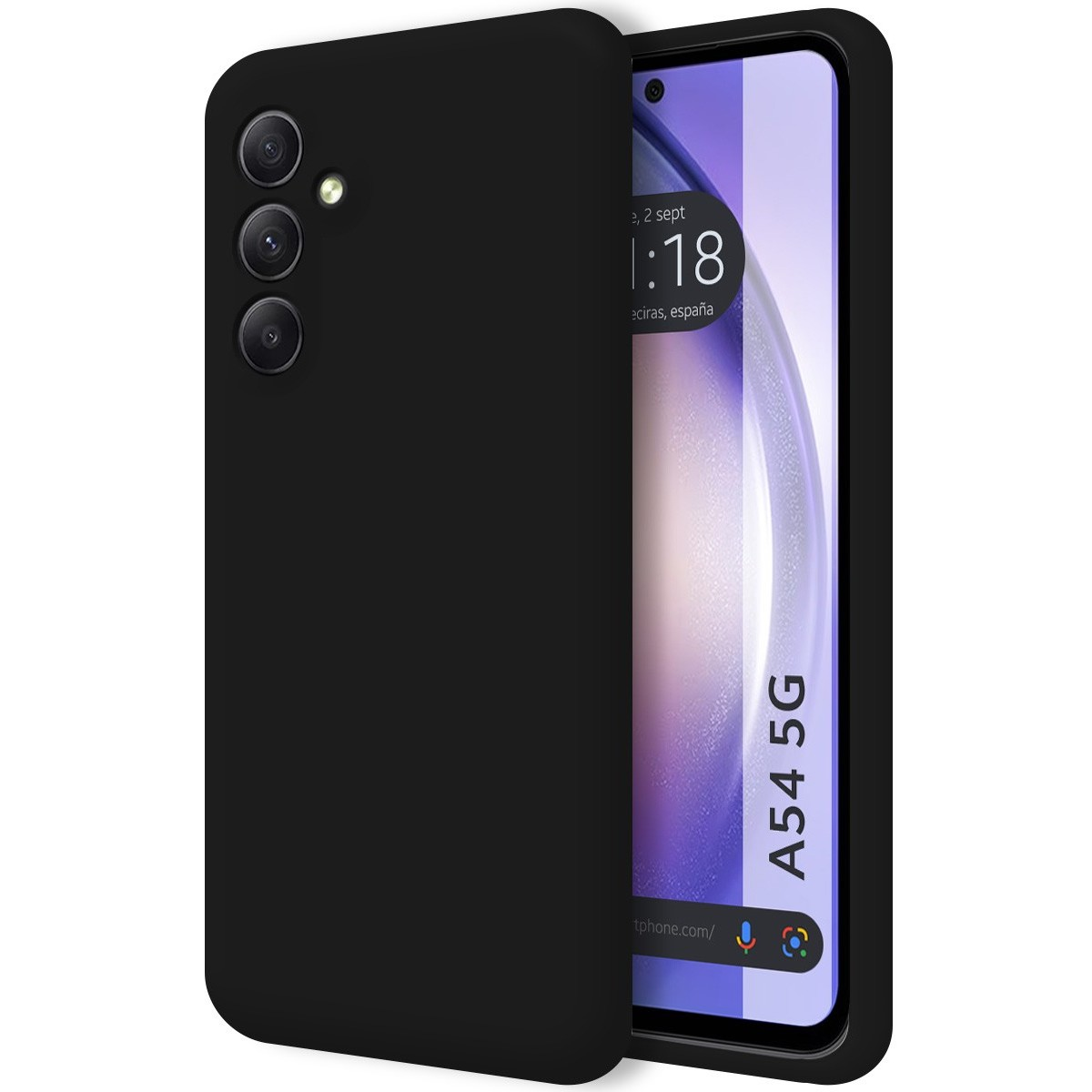 Custodia per telefono nera con sfondo nero.
