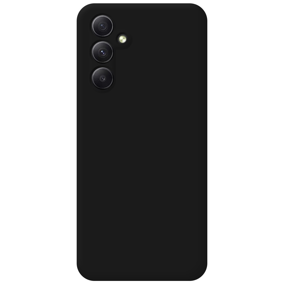 Telefono nero. Le lenti della fotocamera sono visibili sul retro del telefono.