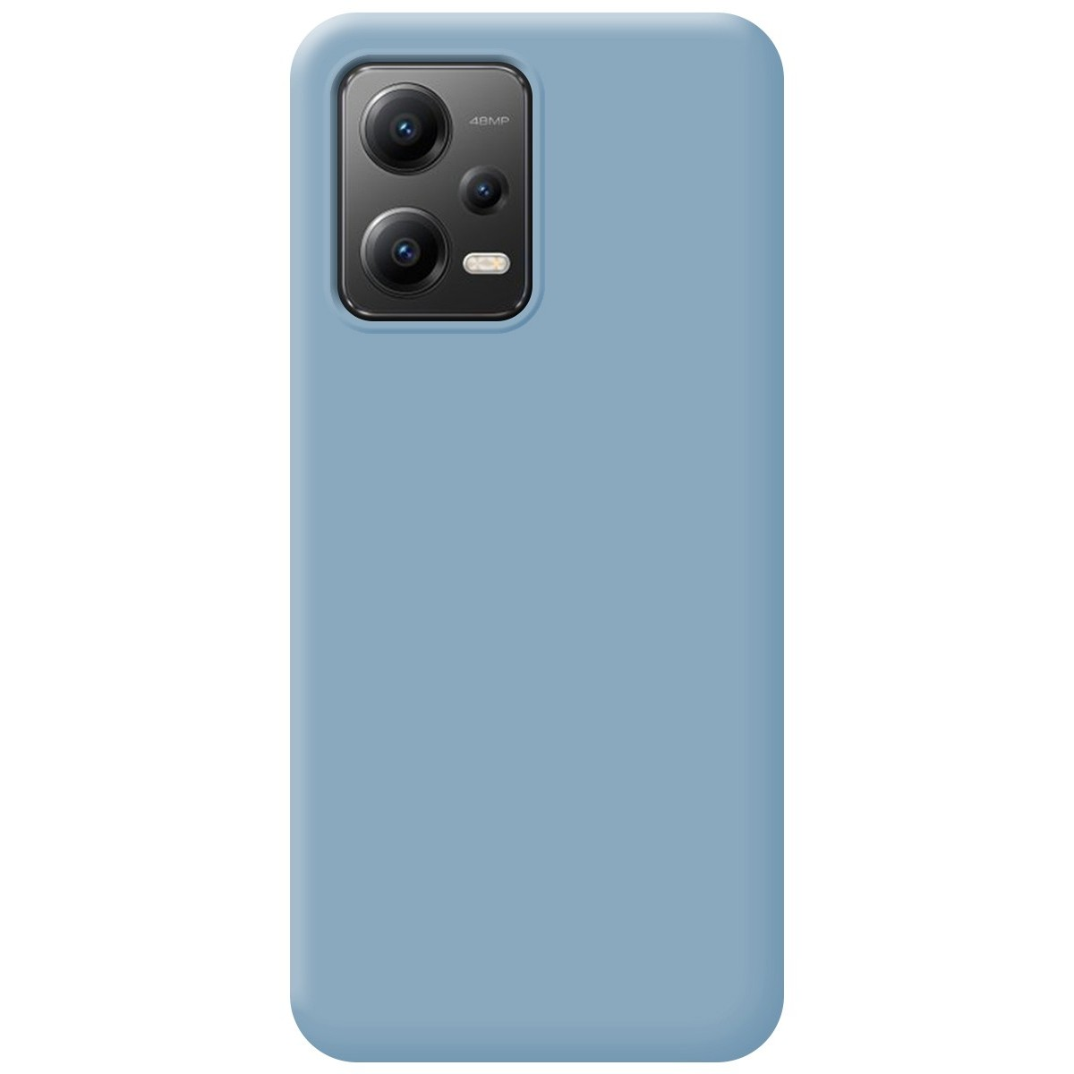 Una custodia per telefono, di colore azzurro, con un modulo fotocamera.