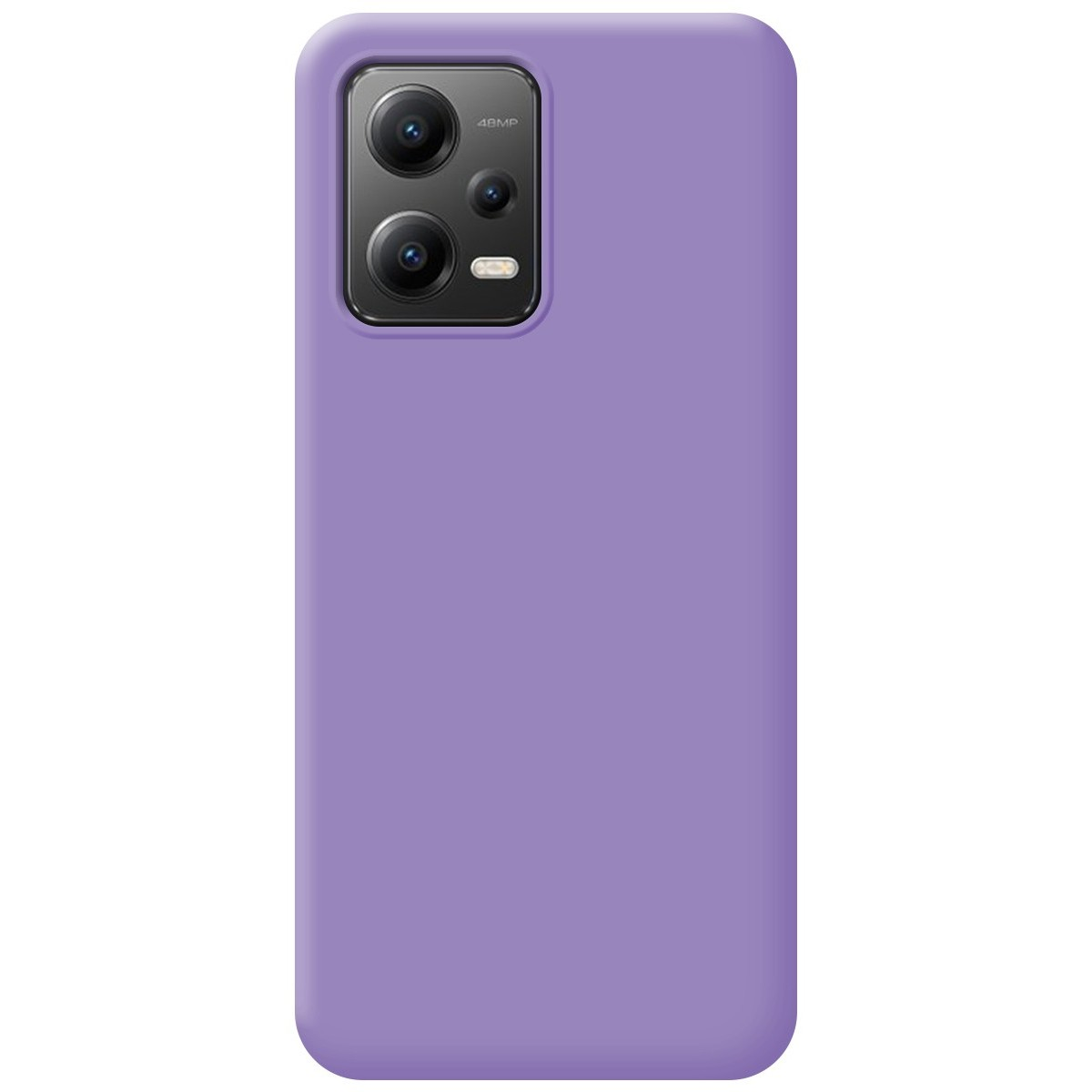 Custodia per telefono viola tinta unita con due obiettivi sul retro.