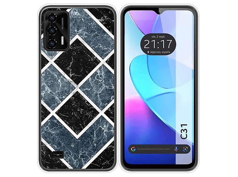 Cover Protettiva Per Oukitel C31 Con Porta Carte E Supporto - Custodia A Libro In TPU E Pelle Con Motivo Floreale, Flip Case A 360° - copertina