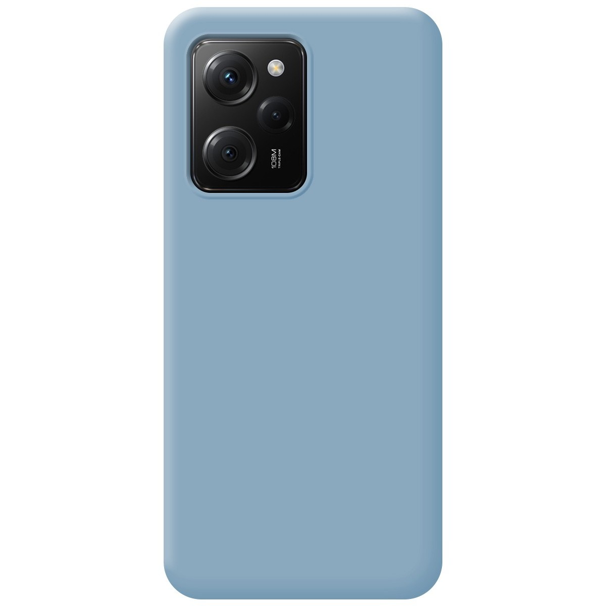 Custodia per telefono blu con tre fotocamere.