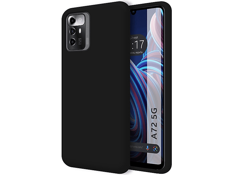 Custodia Bumper In Silicone Per ZTE Blade A72 5G - Nero - Protezione Totale Antiurto - copertina