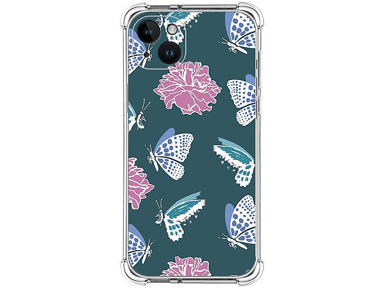 iPhone 14 Pro Max (6.7) Funda Gel Tpu Silicona transparente dibujo Flores  01