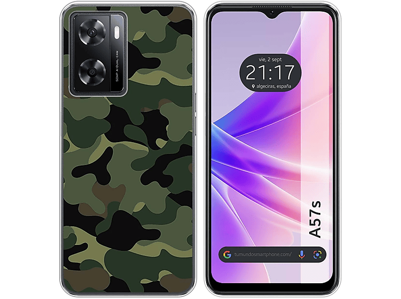 Google Pixel 6A Funda Gel Tpu Silicona dibujo Camuflaje 01