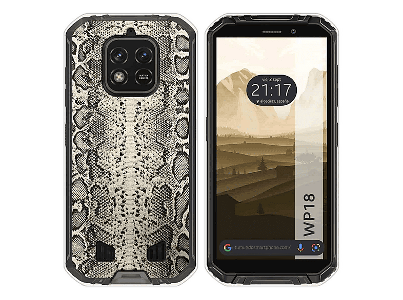Housse Oukitel WP18 K-S-Trade - Gris Clair, 3 Emplacements Cartes, Feutre Similicuir