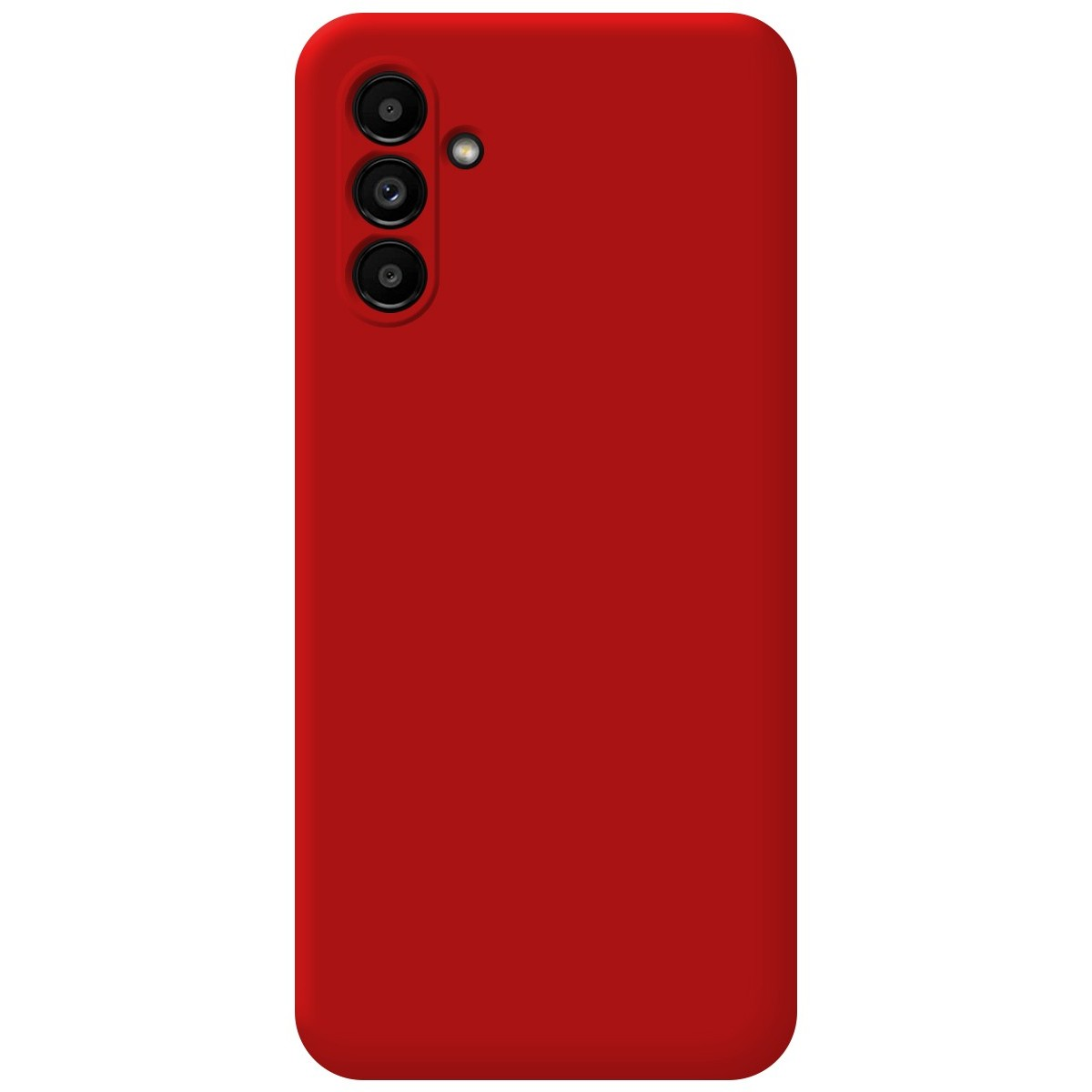 Una custodia per telefono rossa con fotocamera.