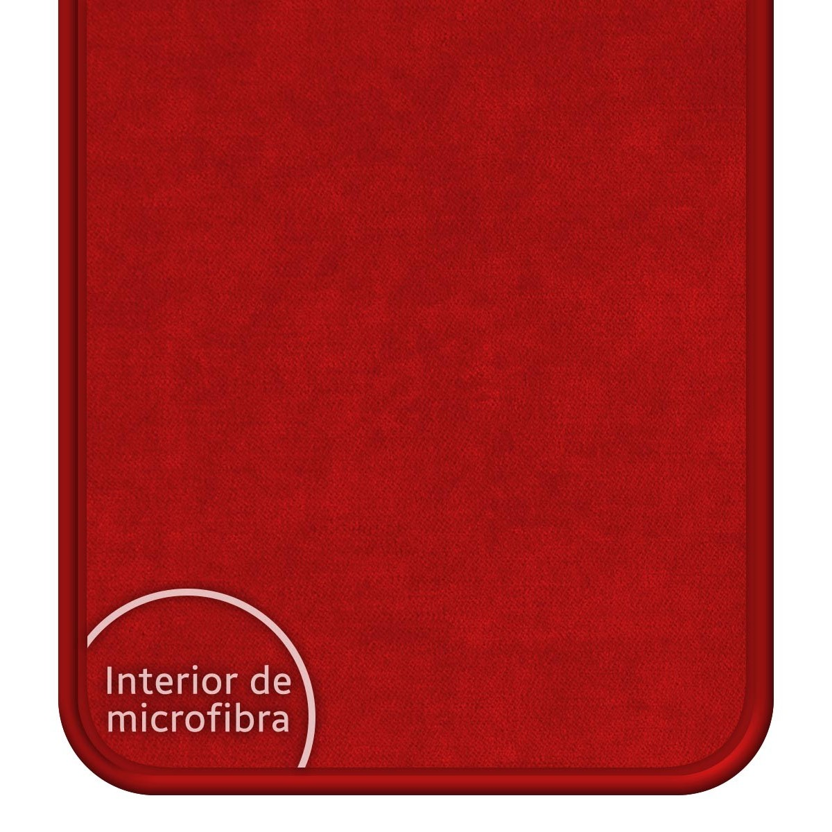 Paño de microfibra rojo. La superficie es lisa y el color es vibrante.