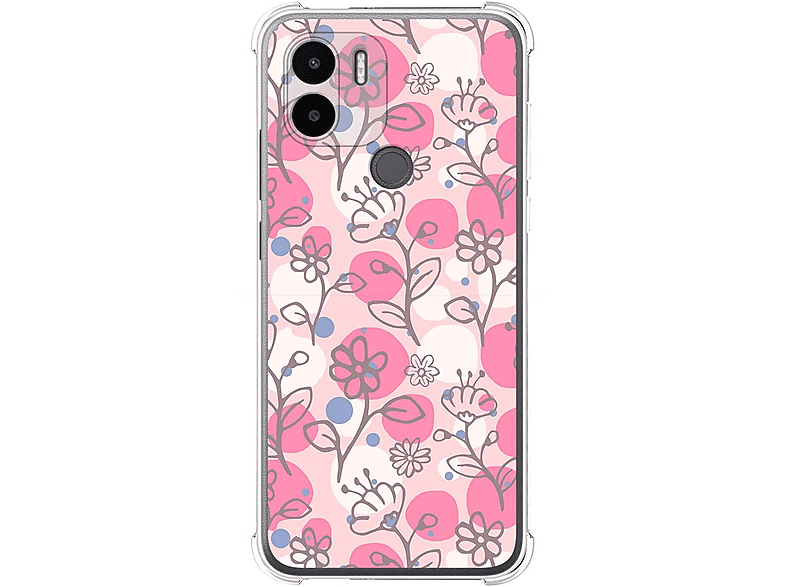 Coque Pendentif Transparente Pour Xiaomi Redmi 9A - Antichoc Avec Cordon Rose/Doré - Protection + Style