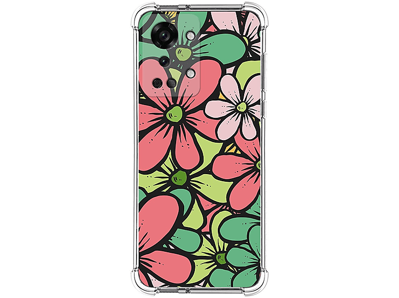 OnePlus Nord 2T 5G Funda Gel Tpu Silicona transparente dibujo Flores  01