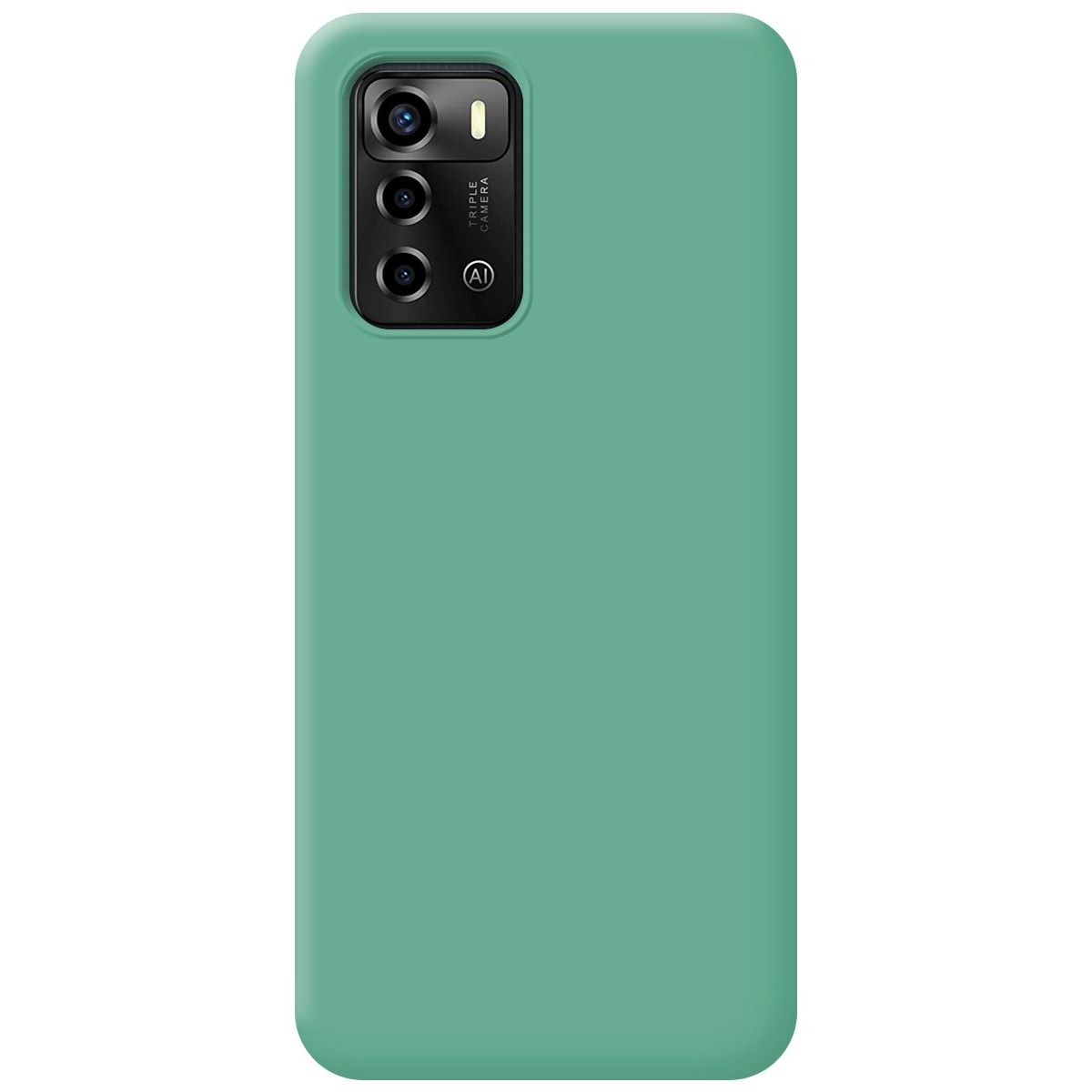 Funda de teléfono verde menta liso. Color verde menta sólido con módulo de cámara triple.