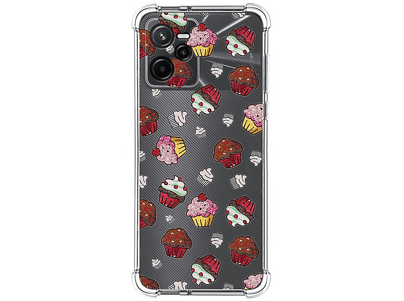 Cover Silicone Anti Colpi per Realme Narzo 50A Prime Disegno Fiori 08 Disegni