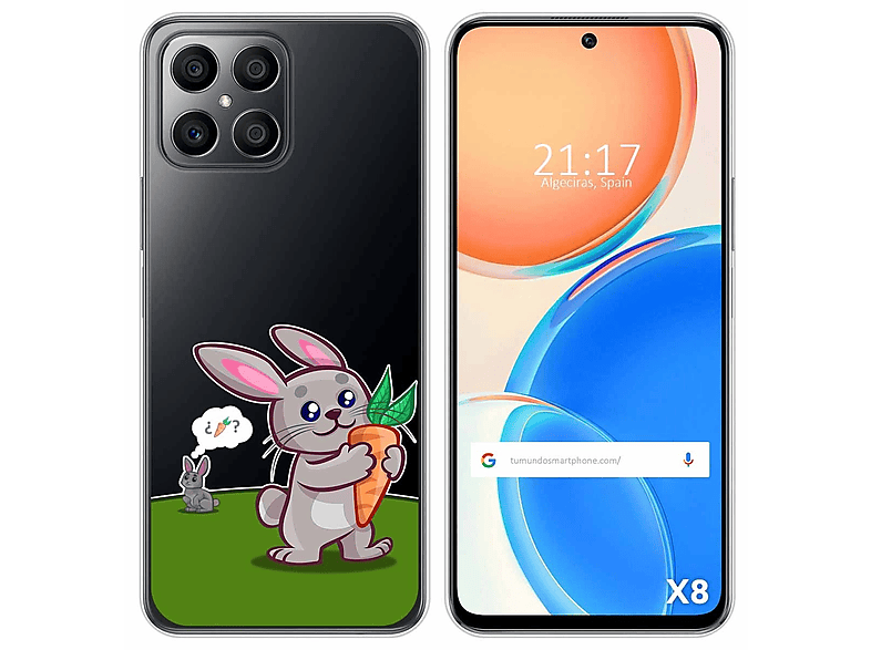 Funda Silicona Transparente para Huawei Honor 90 5G diseño Conejo Dibujos