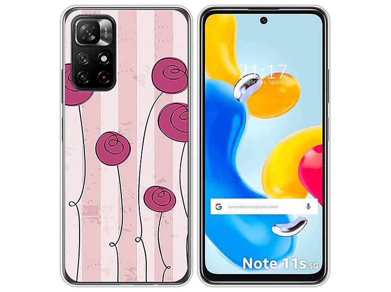 XINYEXIN Custodia Glitter Per Xiaomi Redmi Note 11s 5G - Cover Bling Trasparente Con Scintillii E Adesivi - Ultrasottile E Antiurto - Viola