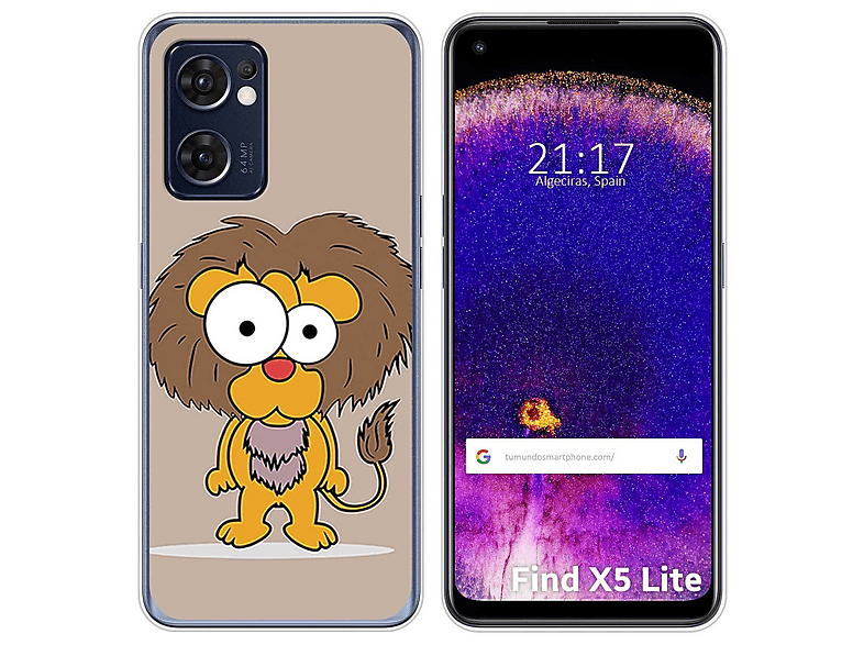 Moex Custodia Oppo Find X5 Lite Con Cordino Tracolla - Cover Silicone Trasparente E Catena Regolabile Oro - 3