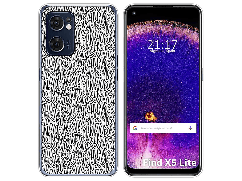Custodia In Silicone Morbido Personalizzabile Per OPPO Find X5 Lite / Reno 7 5G - Stampa Con Foto E Testo - 3