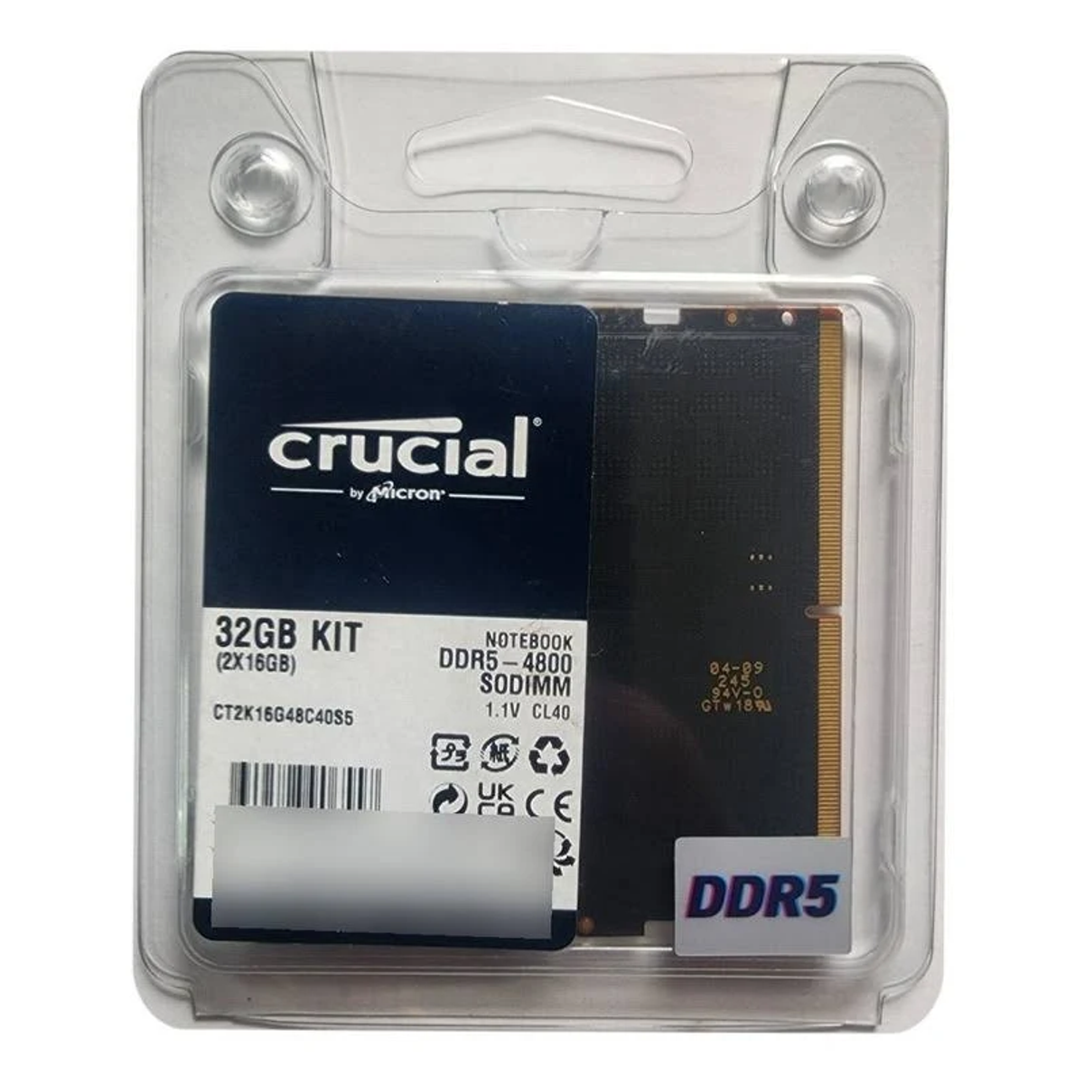 DDR5 GB Volt 2x16GB CRUCIAL Speicher-Kit 32 1,1